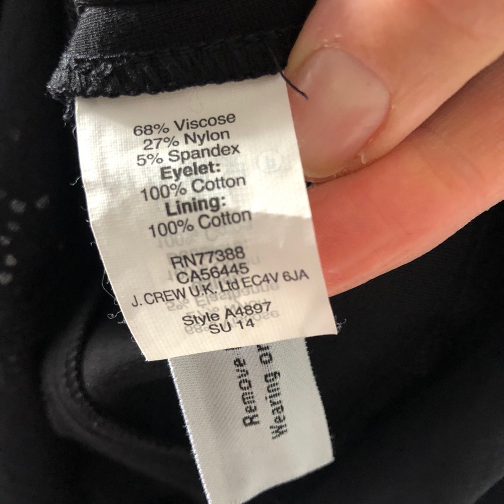 EUC JCrew Collection Paneled Black Eyelet Dress 2 - Picture 6 of 9